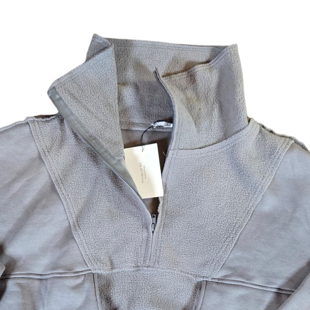 NWT  ALMI+CO House of We Women's‎ Fleece Mock Neck 1/4 Zip Pullover Sweatshirt